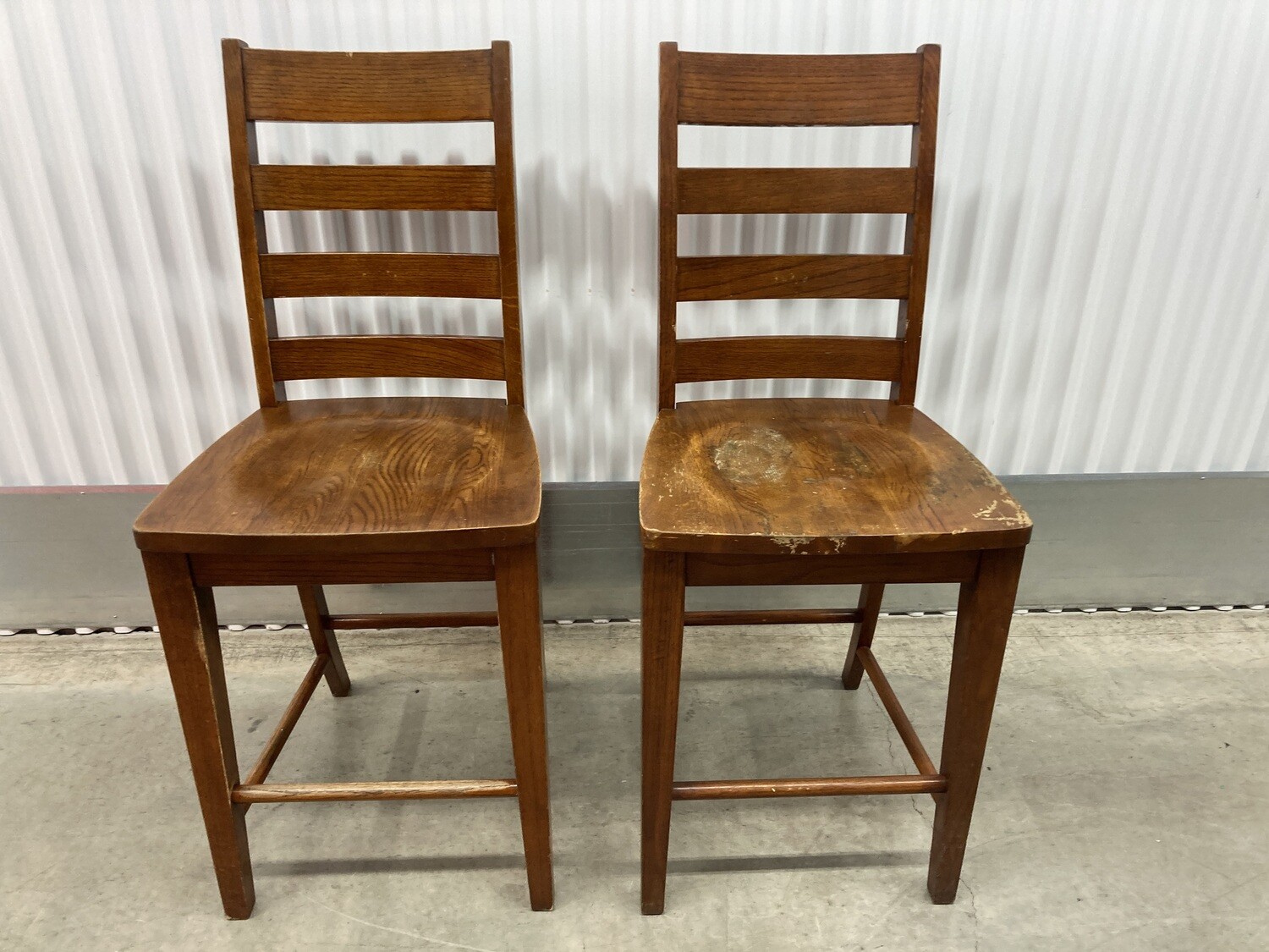 Pair of Bar Stools, one with wear #2009