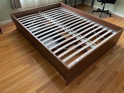 IKEA Queen Platform Bed with storage #2349