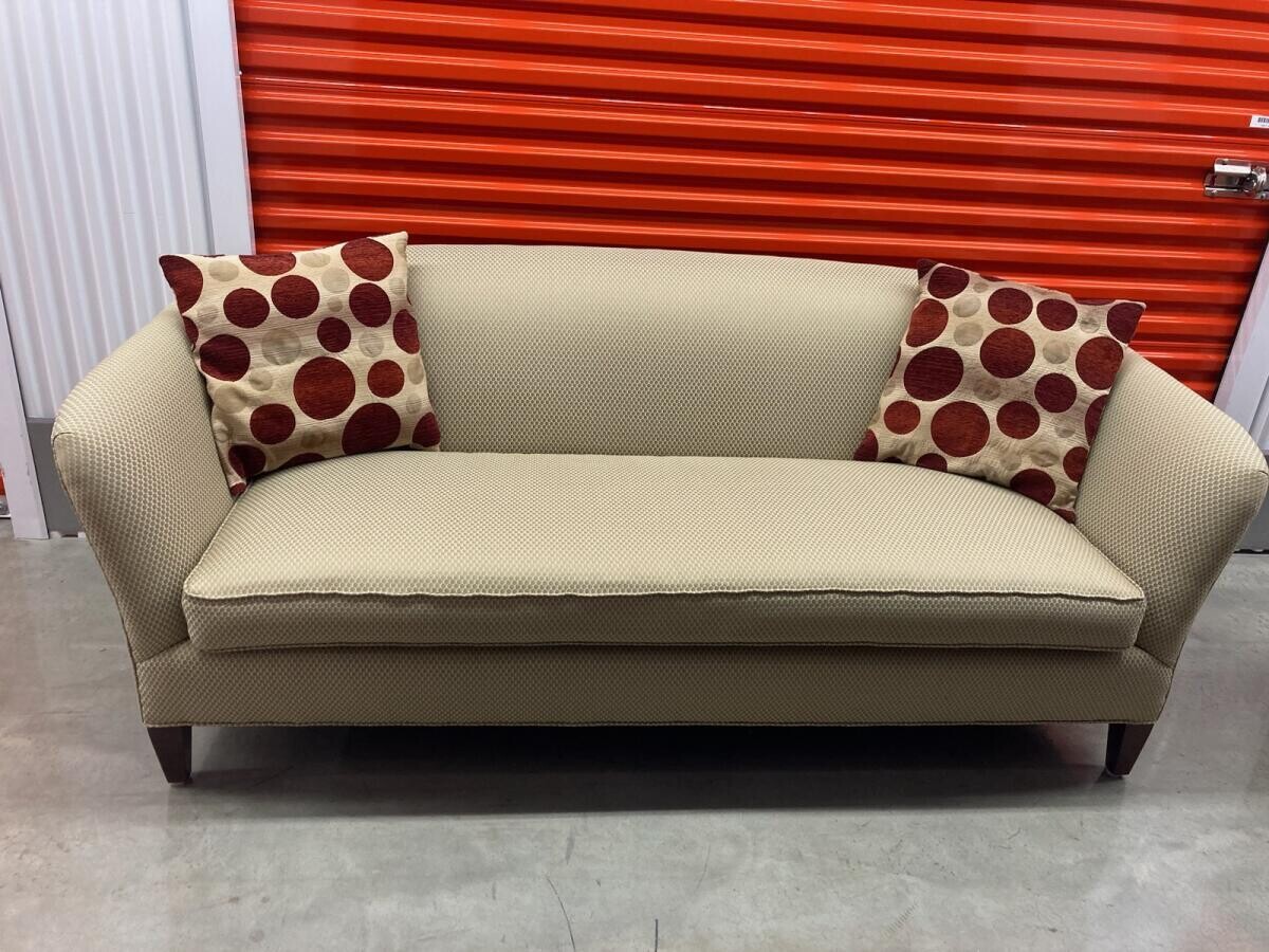 Light Green Sofa, honeycomb design, nice shape! #2214 ** to family 4/7/23