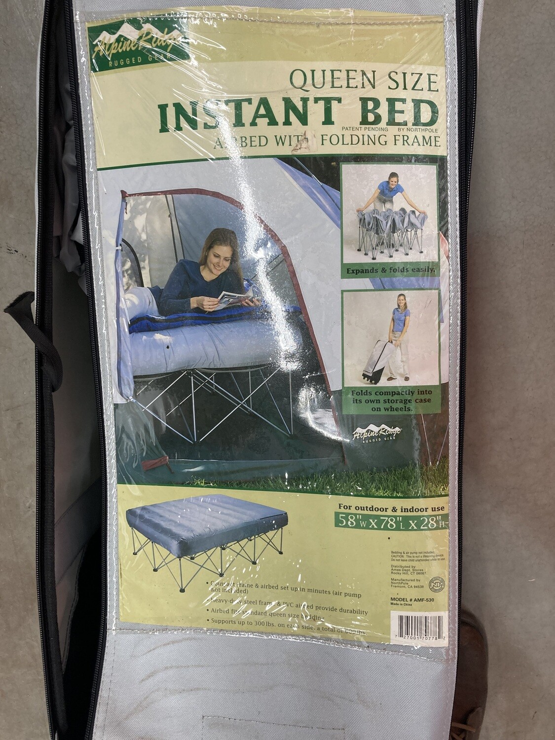 Queen Instant Bed, frame & airbed NEW #2103