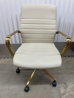 Cream-color Leather Office Chair, nice! #2118