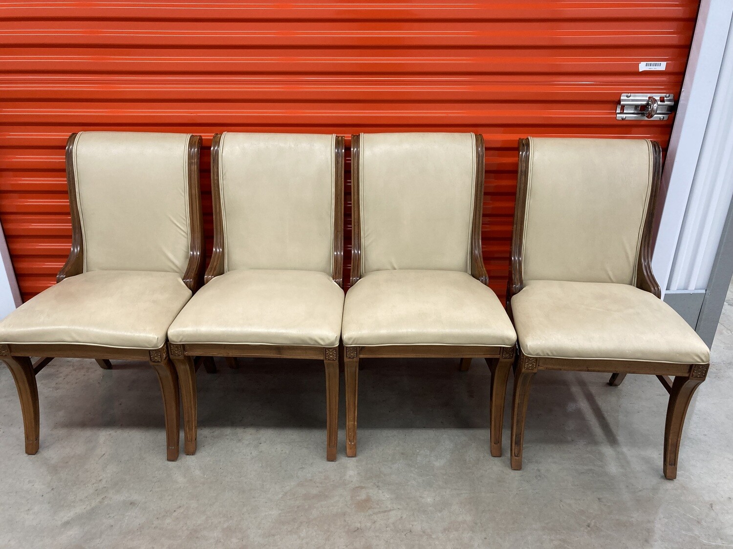 Set of 4 Ornate Dining Chairs, gingham back! #2009