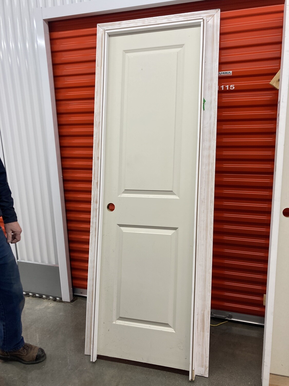New Interior Prehung RH Door, 24x80 2-panel w/trim, (D7) #1148