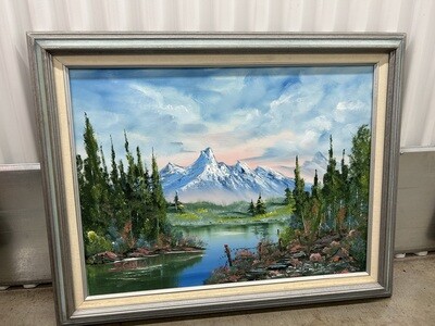 Framed Canvas: Mountain Lake #2009