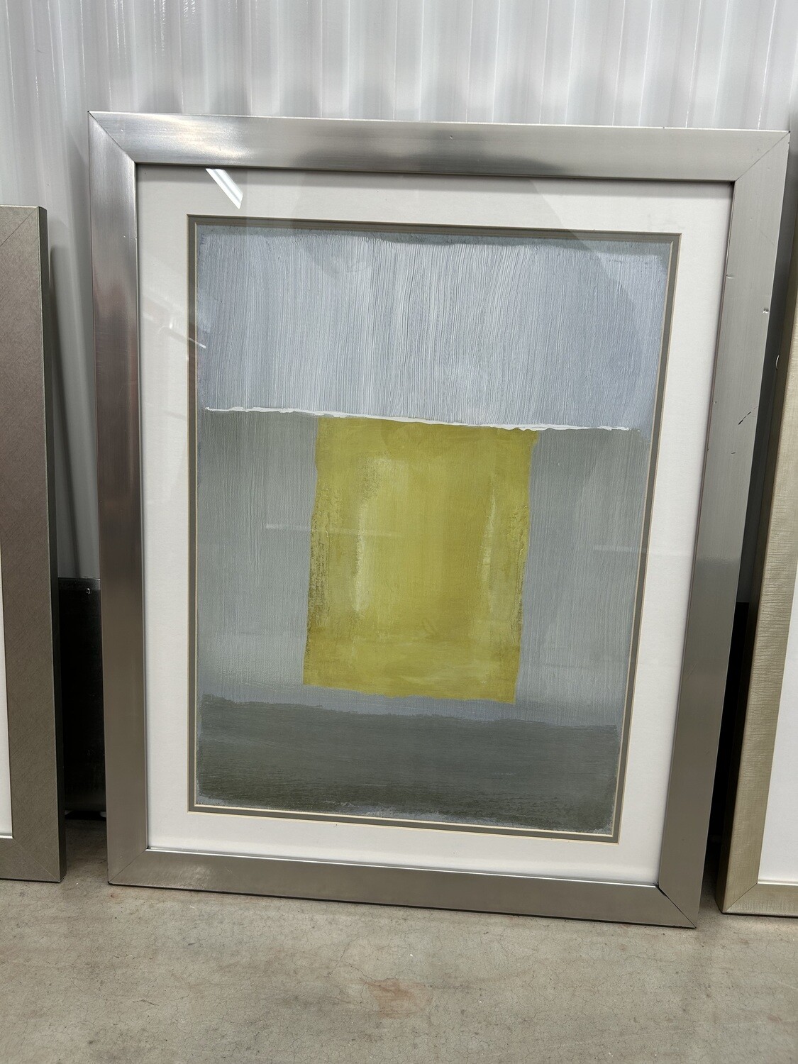 Framed Art: Contemporary - yellow, blue, gray #2214 ** 5 mos. to sell, reduced