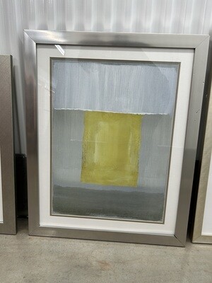 Framed Art: Contemporary - yellow, blue, gray #2214