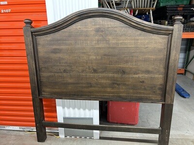 Queen Bed, dark brown (needs side rails) #2214