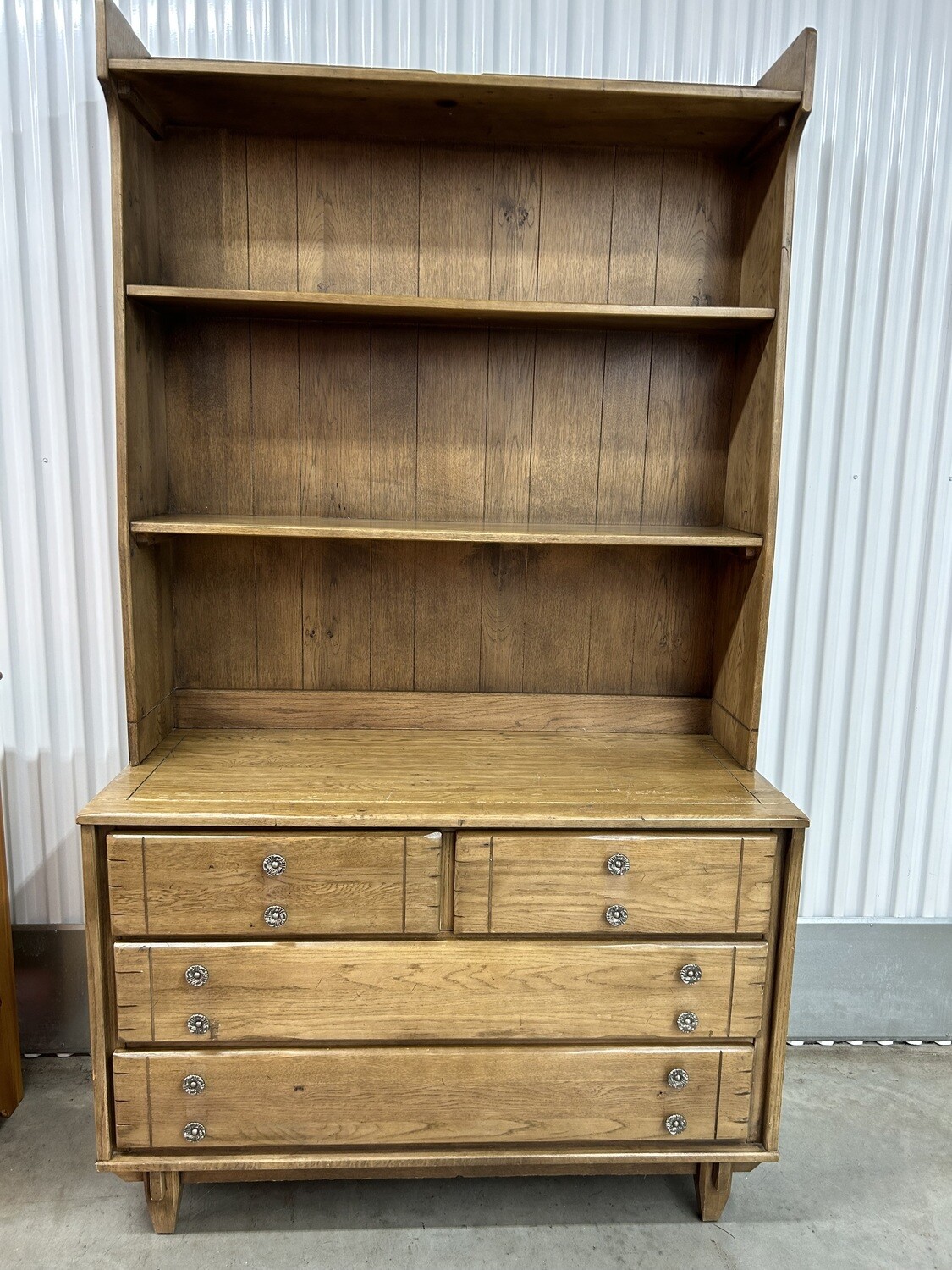 Rustic Wood Dresser w/bookcase hutch #2133 ** 5 MOS. TO SELL, REDUCED