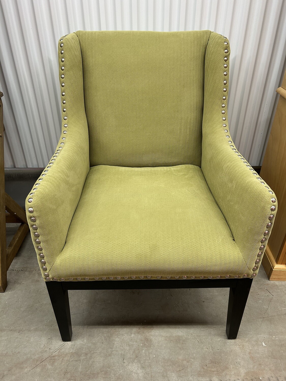 Lime Green Accent Chair, w/ nailhead trim #2114 ** MOVED TO FAMILES 10/5/23