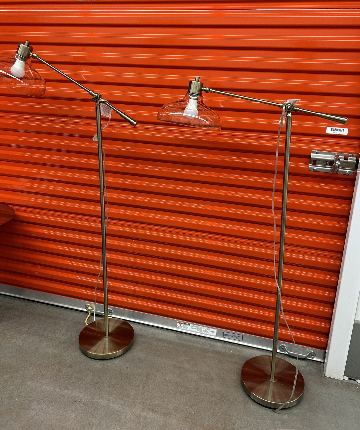 Like New! Modern Swing-Arm Floor Lamp with Glass Globe #2114 ** took 3 mos. to sell reduced from $95