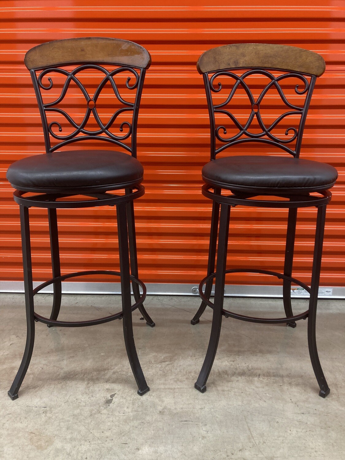 Swivel Bar Stools, set, scroll-work back #2126 - 2 MOS. TO SELL, @50% off