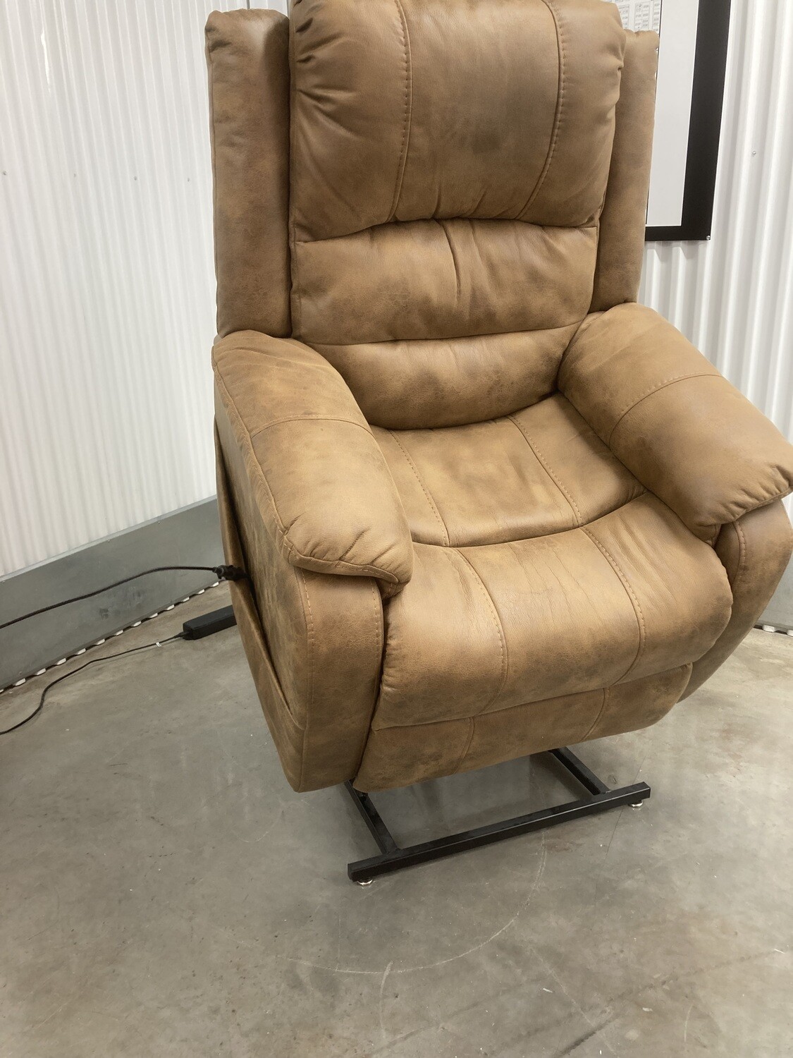 Power Lift Chair/ Recliner, brown leather-look fabric #2324
