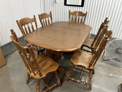 Maple Trestle Table, 6 chairs #2126