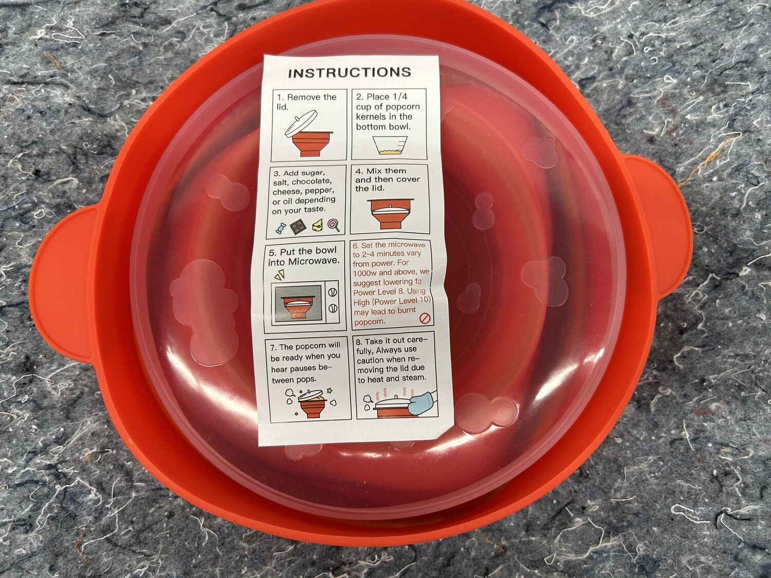 NEW Silicone Microwave Popcorn Maker #2314 ** listed 3 mos., moved to FREE, was $4