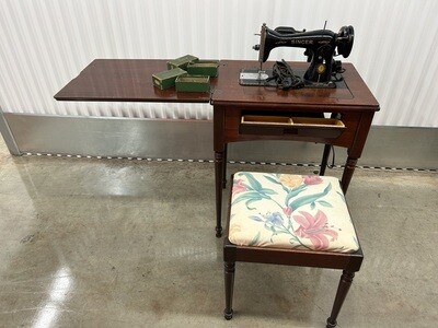 Vintage Singer Sewing Machine with cabinet & bench #2118