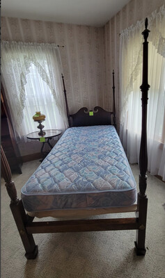 Vintage Mahogany Twin 4-poster Bed #2213