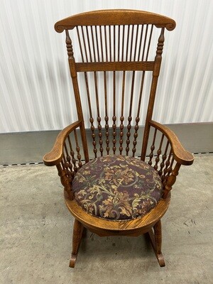 Antique Oak Rocking Chair, spindle back #2103