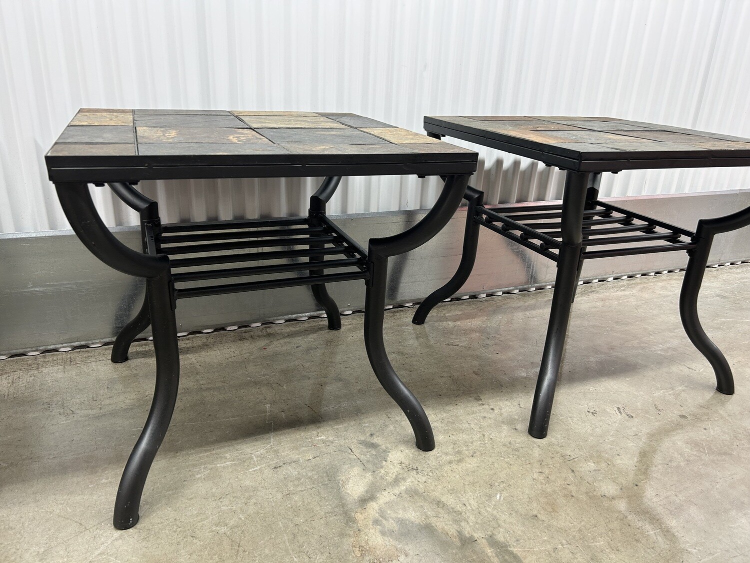 Pair Ashley "Antigo" End Table, slate tiles 2126 ** 4 mos. to sell