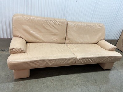 Modern Sofa, peachy-beige leather #2324