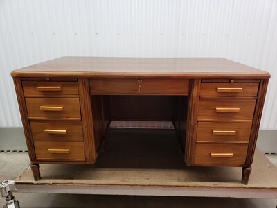 Vintage Solid Wood Executive Office Desk #2214