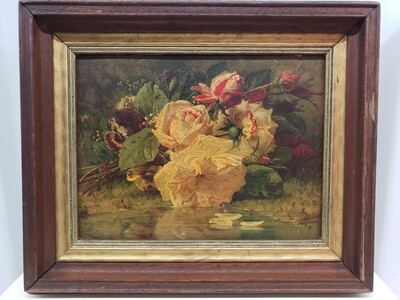 Vintage Framed Art - Bouquet of Roses #2314