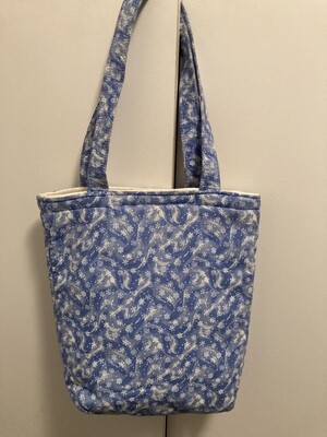 Fabric bag w/ blue swirls (HB45) #2314