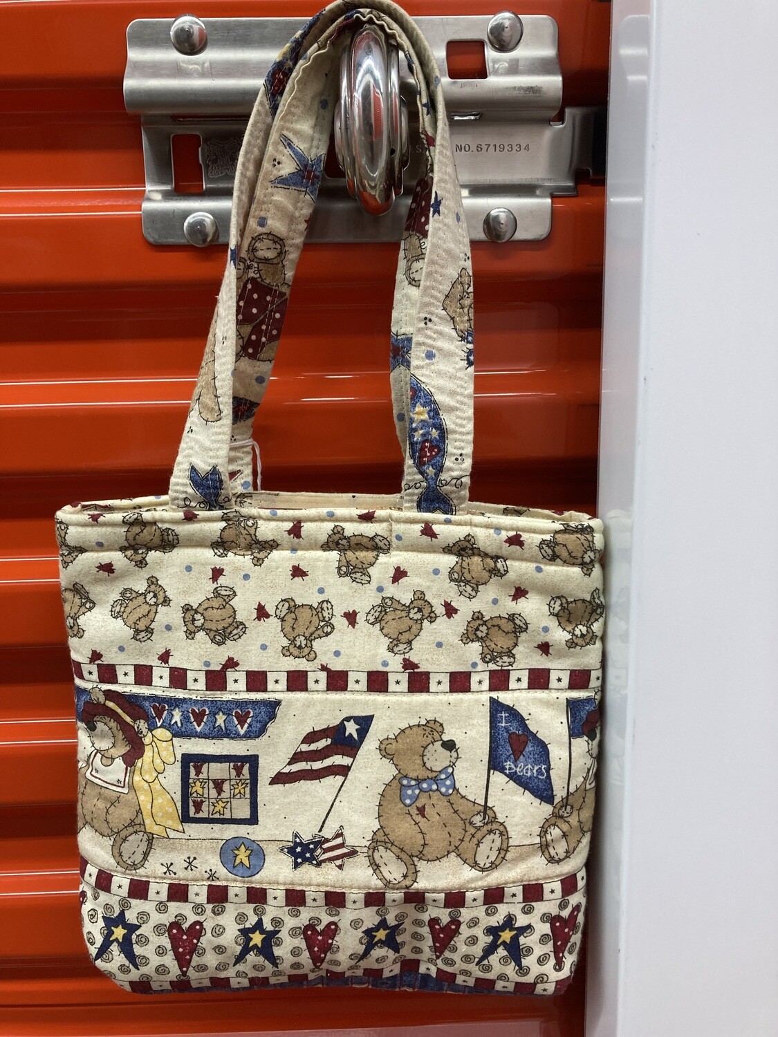Fabric bag w/ patriotic teddy bears (HB43) #2314