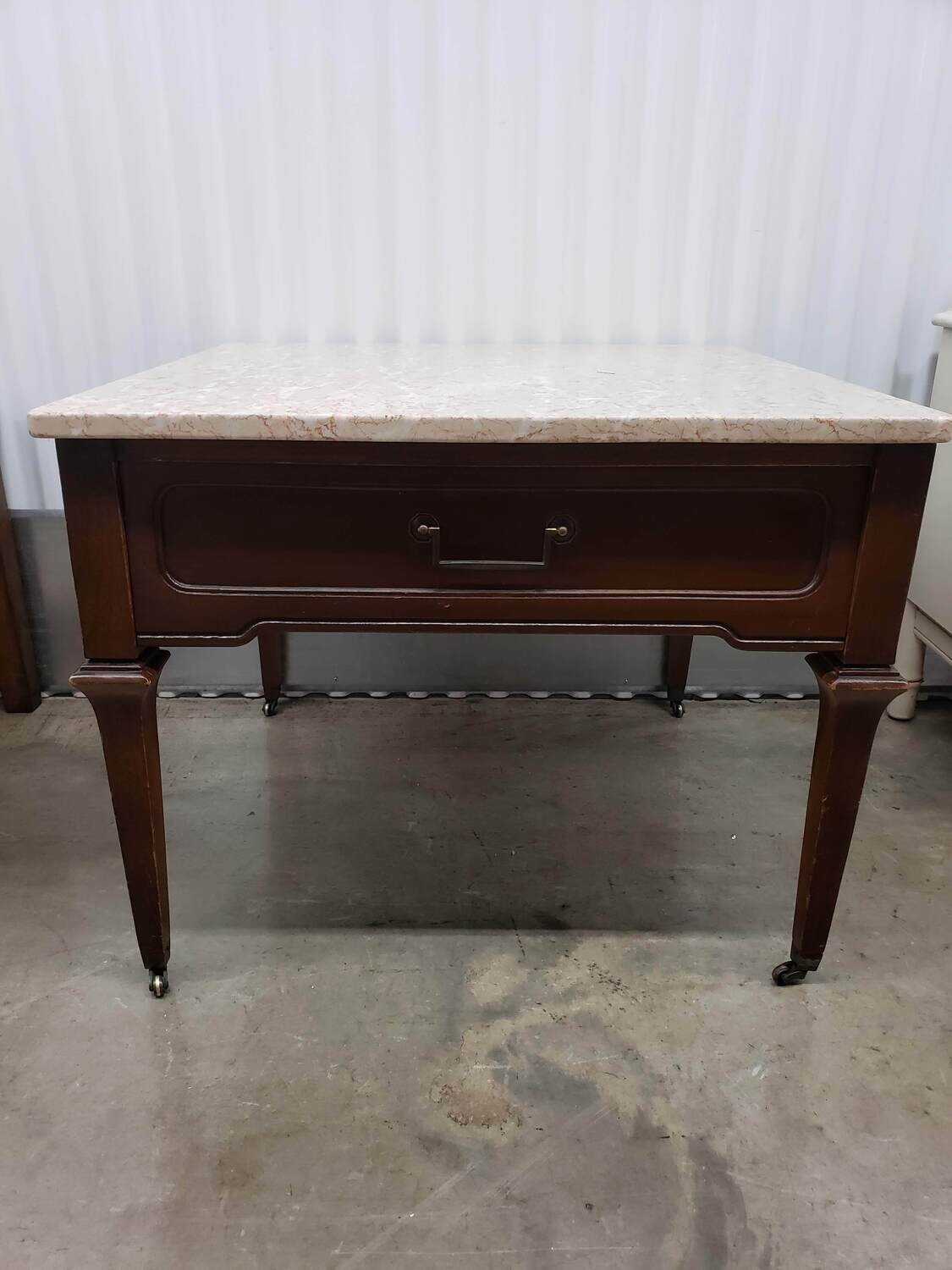 Vintage End Table with granite top #2114