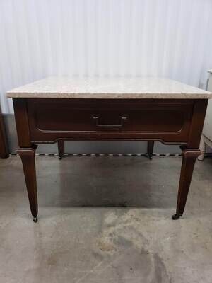 Vintage End Table with granite top #2124