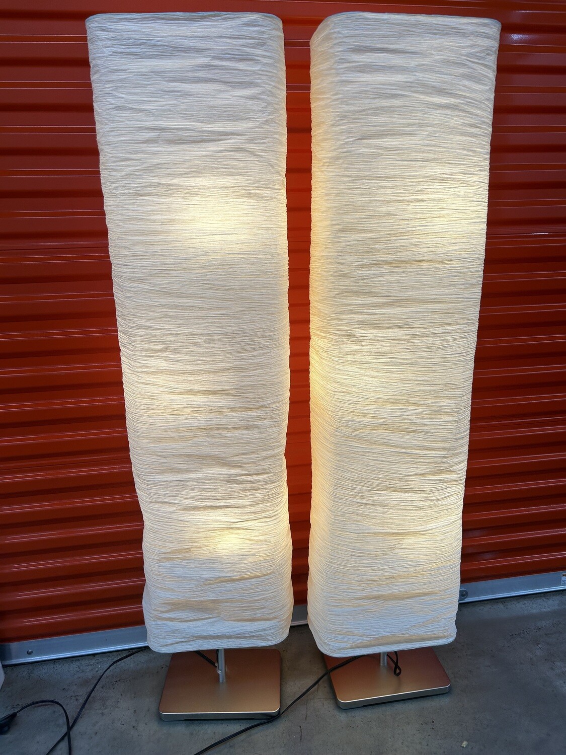 Pair: Ikea "Magnarp" Floor Lamps, fabric, 3-light #2126 ** moved to family 1/17/24