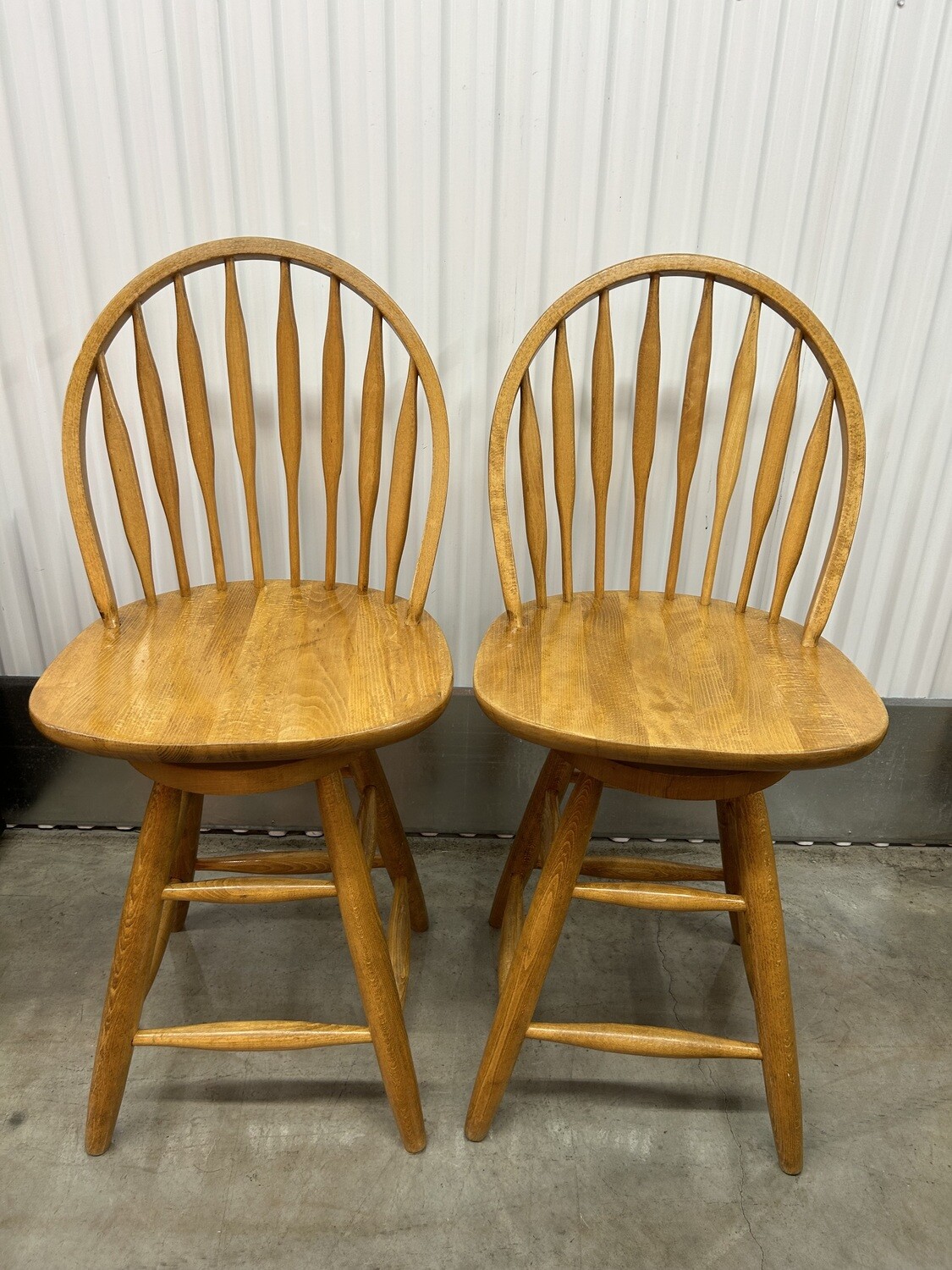 Pair: Bar Stools, oak, swivel seats #2133 ** 4 mos. to sell, 30% off + 30% sale
