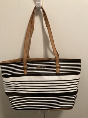 Like new! Kenneth Cole black striped tote (HB86) #2314