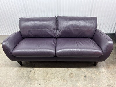 MCM-style Sofa, leather, eggplant color #2118