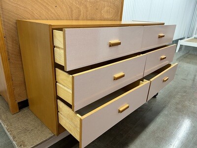 White & Wood-look 6-drawer Dresser #2213