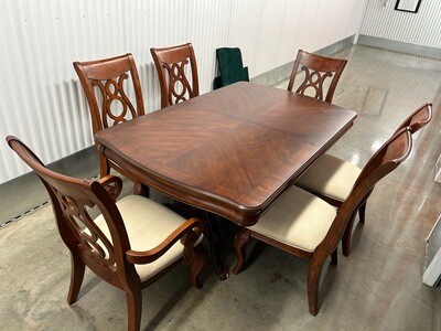 Formal Dining Set with 6 chairs & pads, opens to 8 feet! #1048