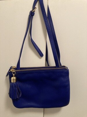 Like new! Talbots blue leather crossbody purse (HB100) #2314