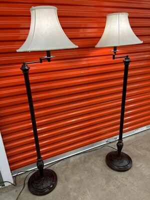 Dark Brown Metal Floor Lamp, swing arm, 2 available #2114