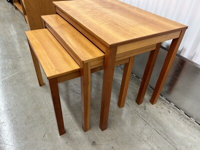 Set of 3 Nested Tables, natural wood finish #2114