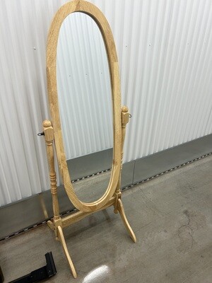 Like new! Cheval Floor Mirror, light wood frame #2213