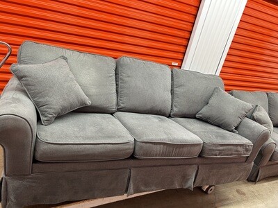 Like new! Gray Microfiber Sofa, Bob's Furn #1149