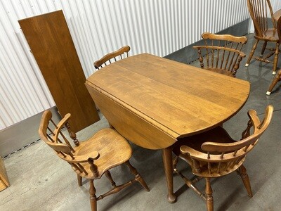 Vintage Ethan Allen Maple Drop-leaf Kitchen Table, 4 chairs #2170