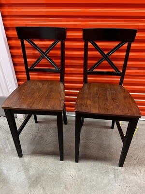 Pair: Pub Chairs, black & brown #2324