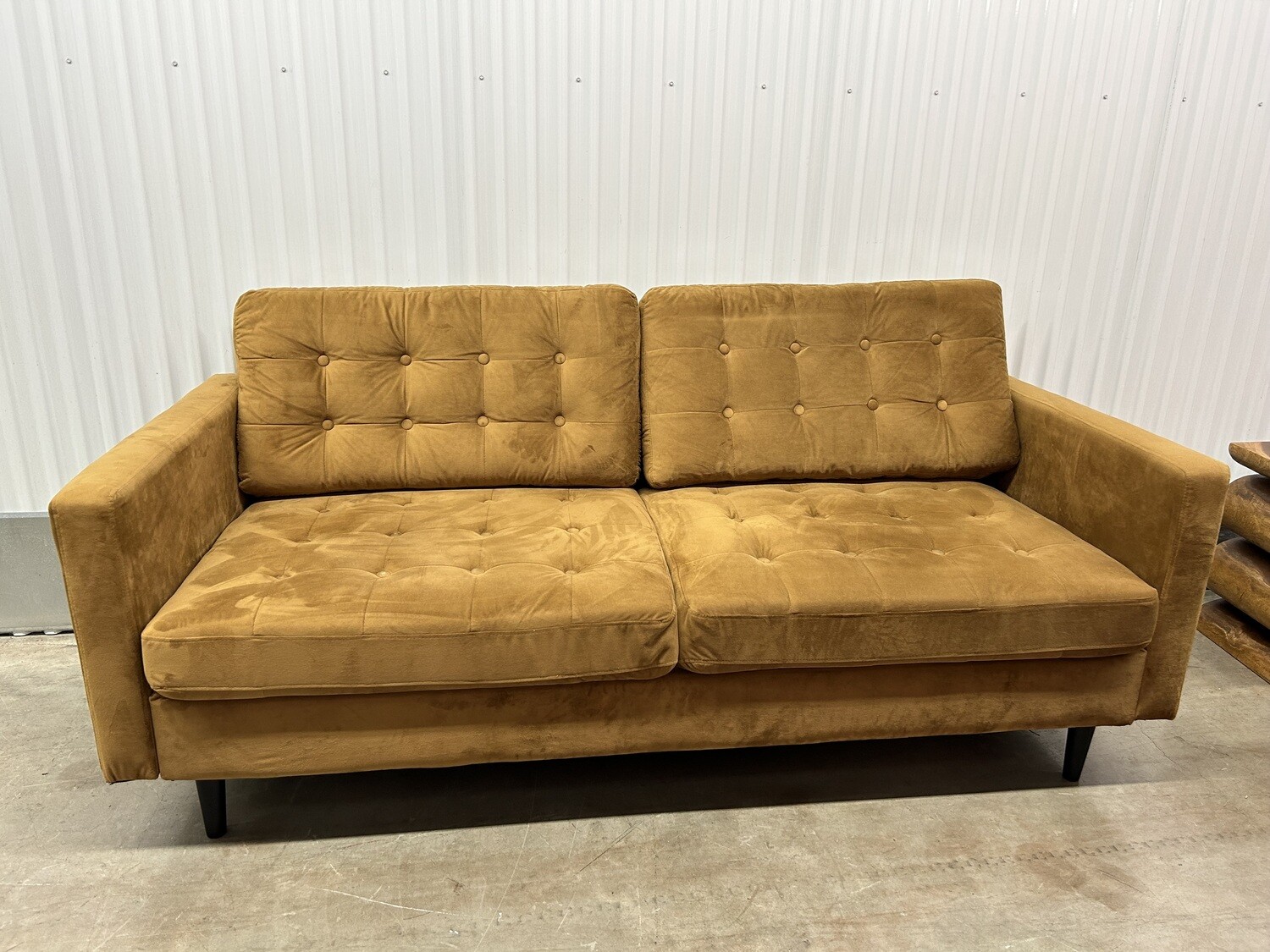 Like new! Modway Tufted Sofa, light brown microfiber #1048