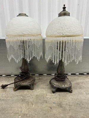 Pair: Victorian style Beaded Lamps #2009