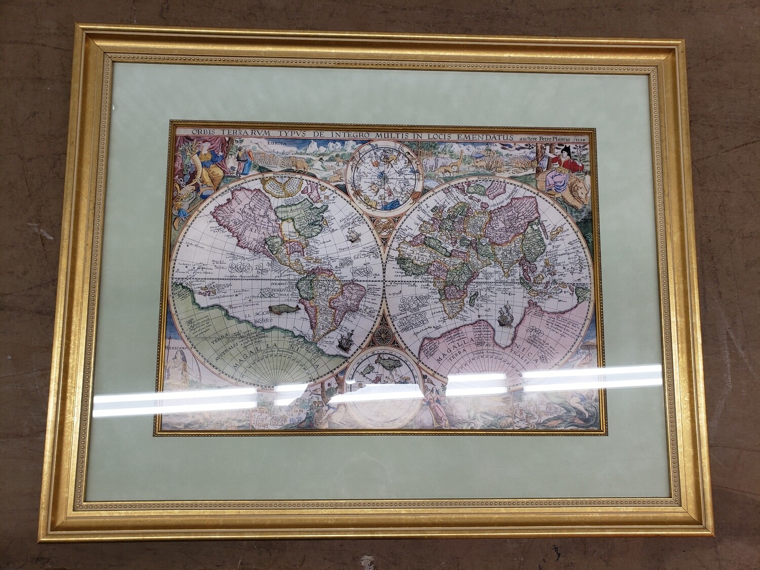 Framed Print - World Map, 1594 #2314 ** 3 mos. to sell, 20% off
