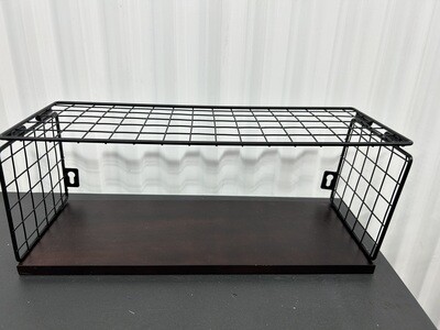 Wire Grid with Wood Wall Shelf #2314