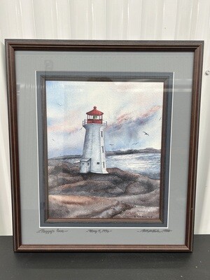 Framed Watercolor: Peggy's Cove, Limited Edition #2314