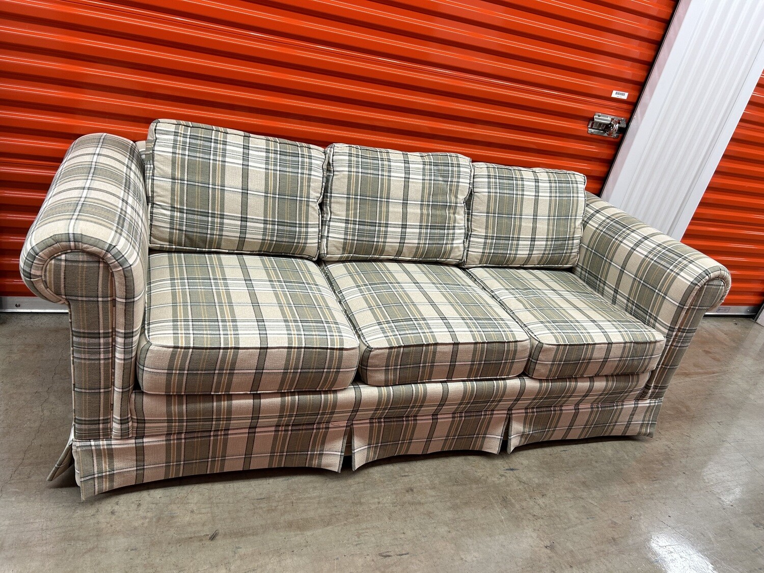 Like new! Green/Tan Plaid Sofa #2213 ** 2 mos. to sell, 20% off