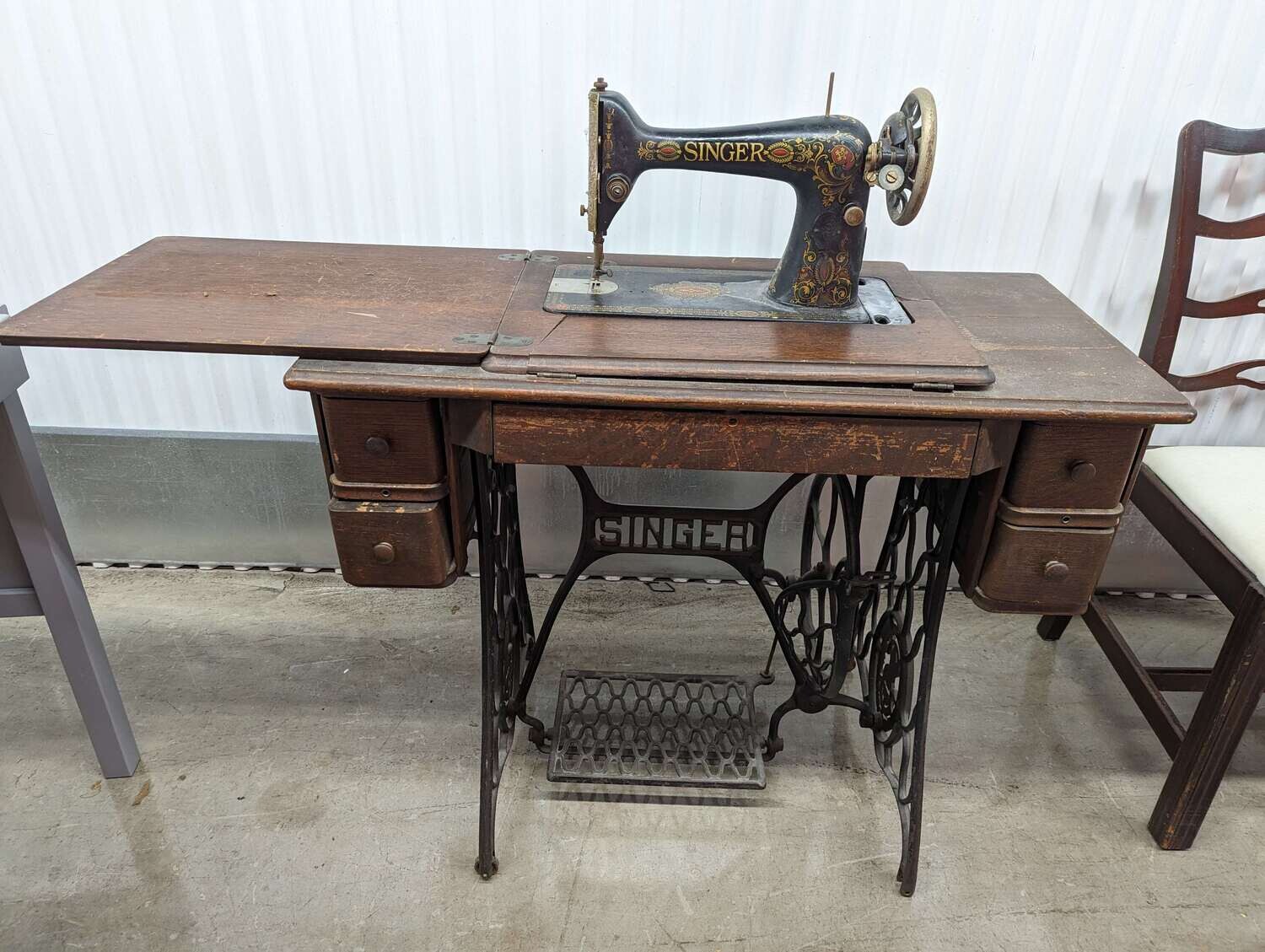 Antique Singer Treadle Sewing Machine, upcycle! #2124