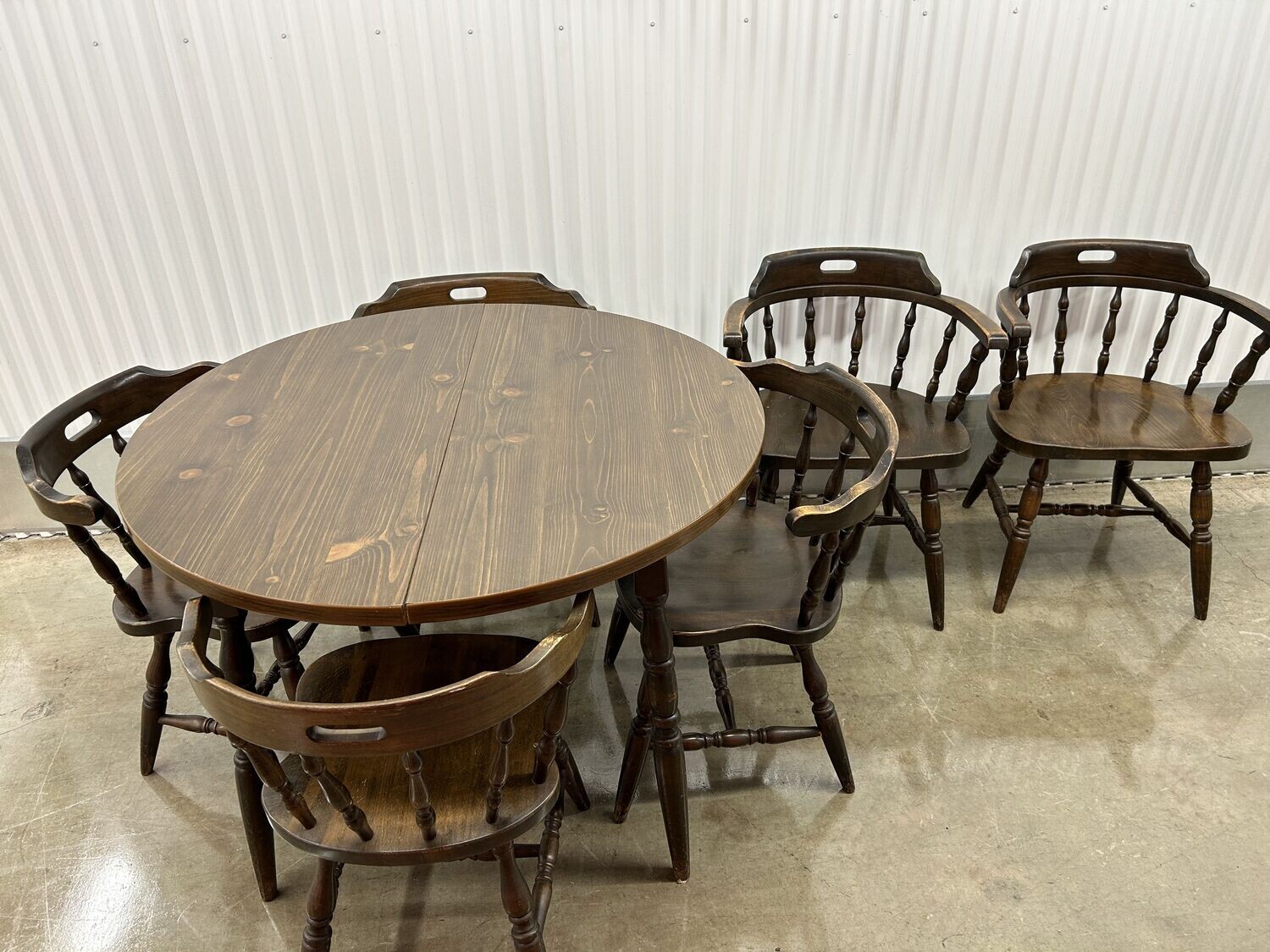 Dark Pine Kitchen Table, 6 chairs, extends #1046 ** 3 wks. to sell, full price